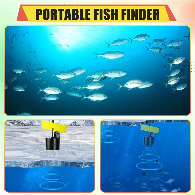 Fish Finder Portable - ABKV-Portable Fish Finder Water Depth Sounder